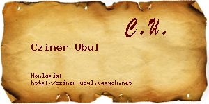 Cziner Ubul névjegykártya